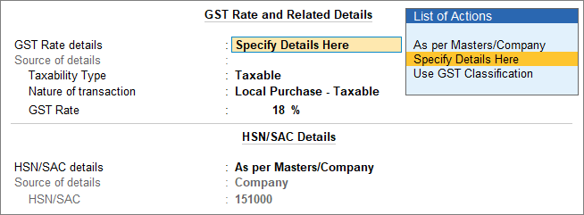 GST Details TallyPrime