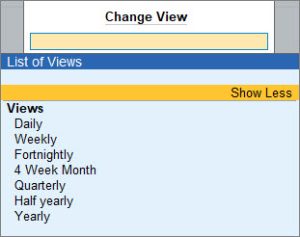 Change View in Sales Register in TallyPrime