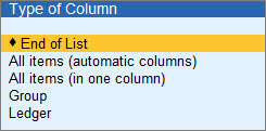 Type of Column in TallyPrime
