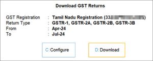 Download GST Returns in TallyPrime