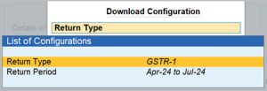 GST Returns Download Configuration in TallyPrime