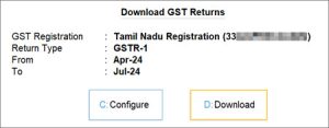 Download GST Returns in TallyPrime