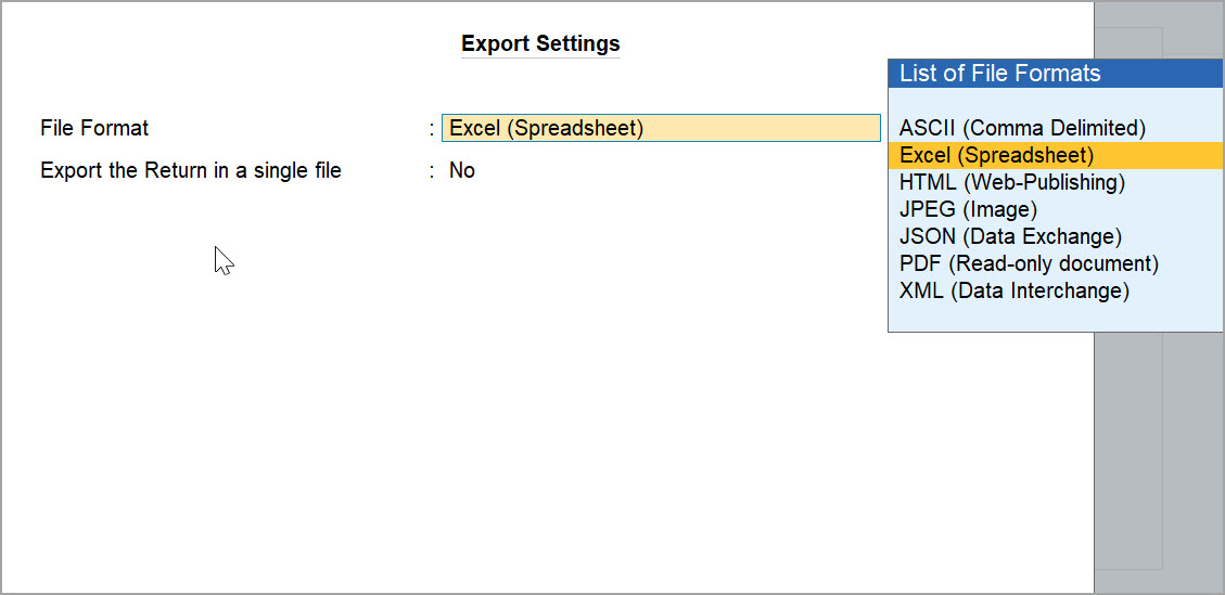 export-setting