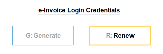 Renewing e-Invoice Login Credentials in TallyPrime