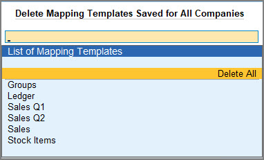 Delete All Mapping Templates Saved For All Companies