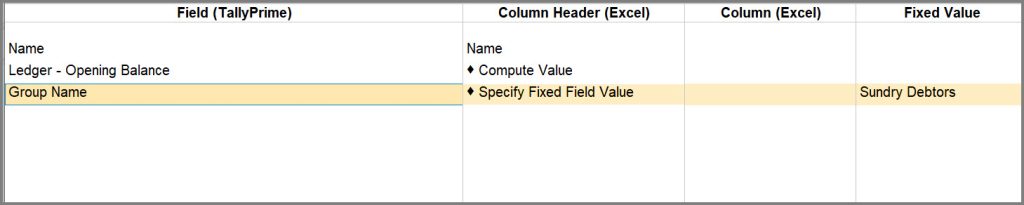 Specify Fixed Field Value