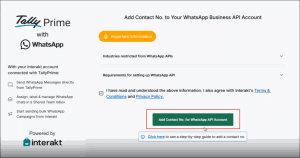 Add contact no. to WhatsApp Business account