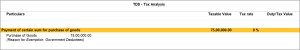 TDS Tax Analysis in TallyPrime