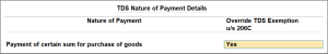 Override TDS Exemption in TallyPrime