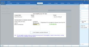 Eligibility GST Sales