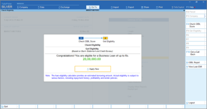 Eligibility as per Bank Statements