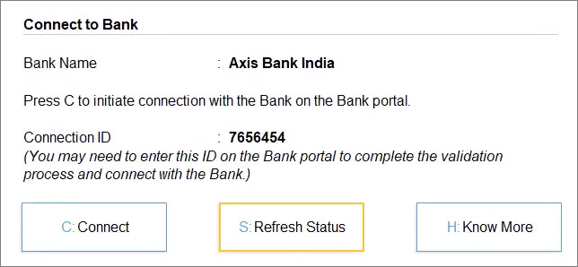 Refresh Status after Connecting to Bank