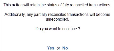 Reset Bank Statement Data