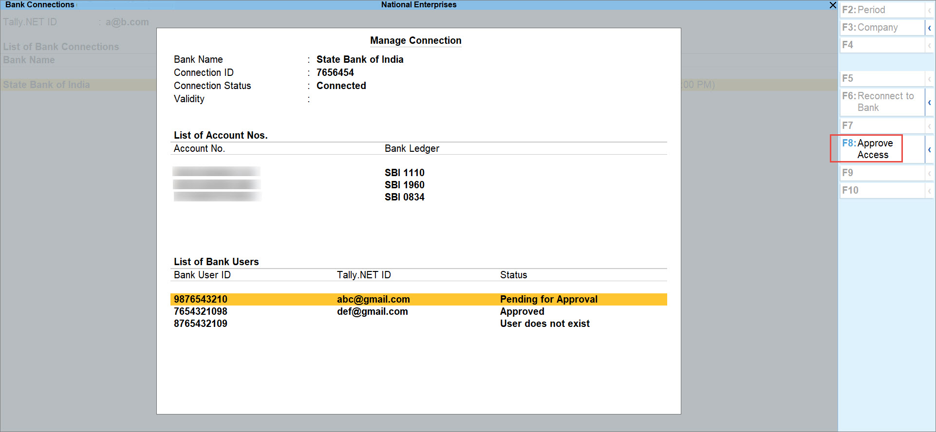 User Pending for Approval