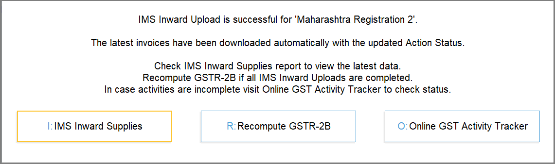 IMS Upload in TallyPrime