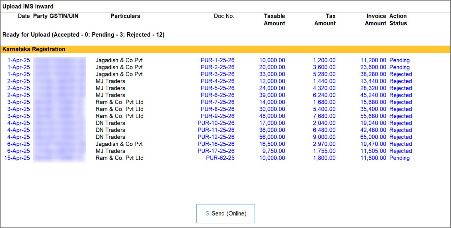 Inward Invoices Example How to Upload IMS Inward Invoices in TallyPrime | TallyHelp