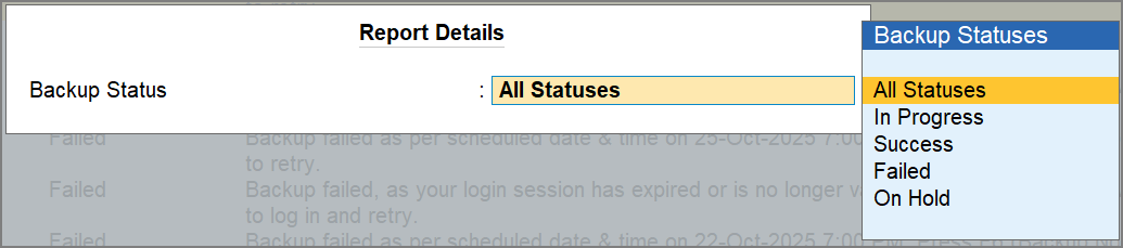 Backup Log in TallyPrime