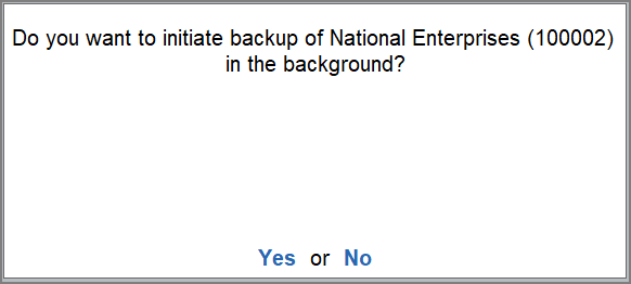 Backup Now in TallyPrime