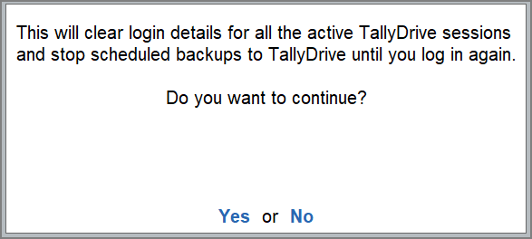 Reset TallyDrive Login in TallyPrime