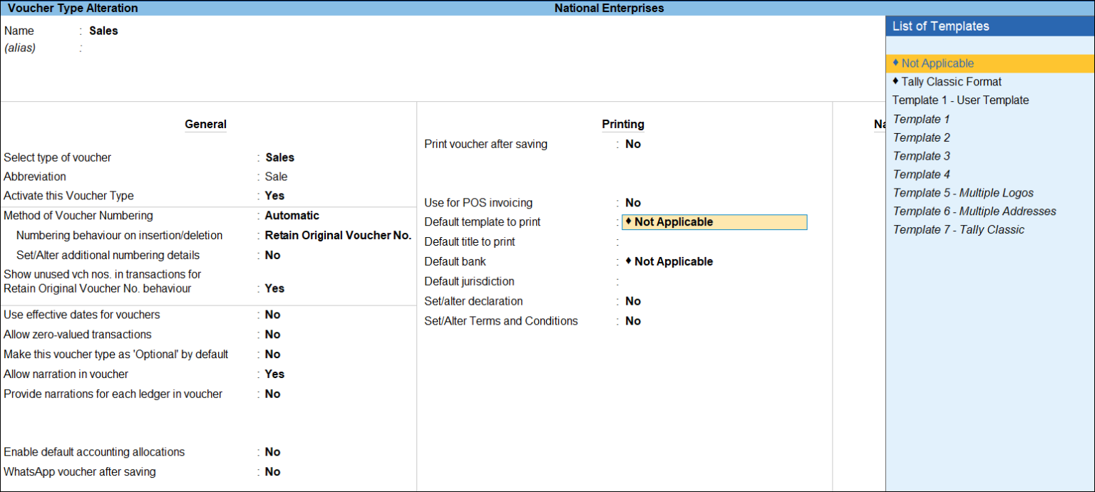 How to Customise and Print Your Templates | TallyHelp
