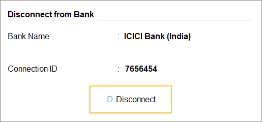 Disconnecting ICICI Bank Account from TallyPrime
