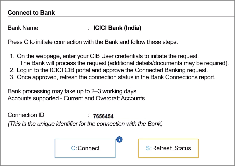 Reconnect ICICI Bank to TallyPrime with the Same Connection ID
