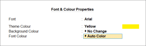 Font and Colour Properties