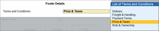 Footer Details Terms and Conditions