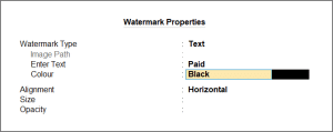 Watermark properties