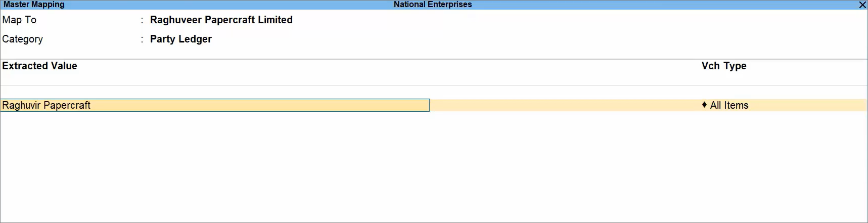 Master Mappings for the Ledger in TallyPrime