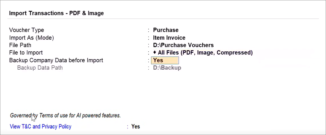 Import Details While Importing Transaction Documents via Docs by Ira in TallyPrime
