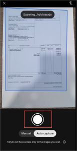 Scan Documents Using TallyIra App