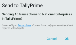 Confirm Sending Documents from TallyIra to TallyPrime