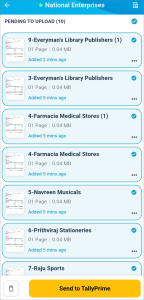 Select Documents to Send from TallyIra to TallyPrime