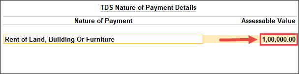 TDS Nature of Payment Details in TallyPrime