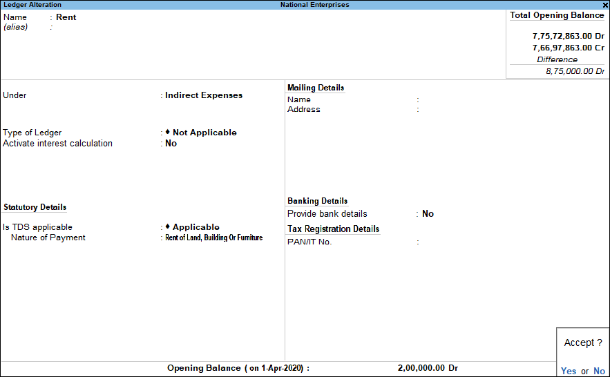TDS Expense Ledger