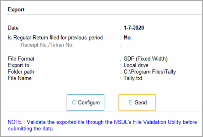Export Form 27EQ in TallyPrime