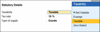 Statutory details for Stock Items in KSA